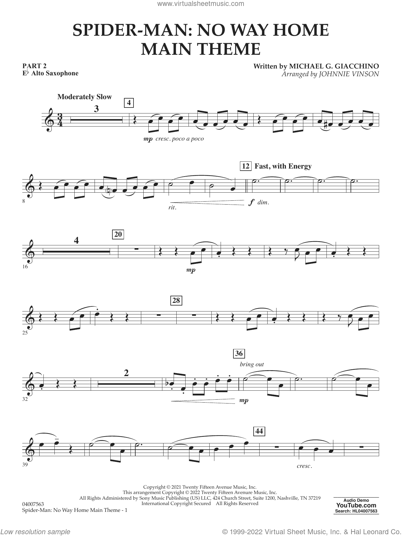 Spider-Man: No Way Home Main Theme (arr. Vinson)
