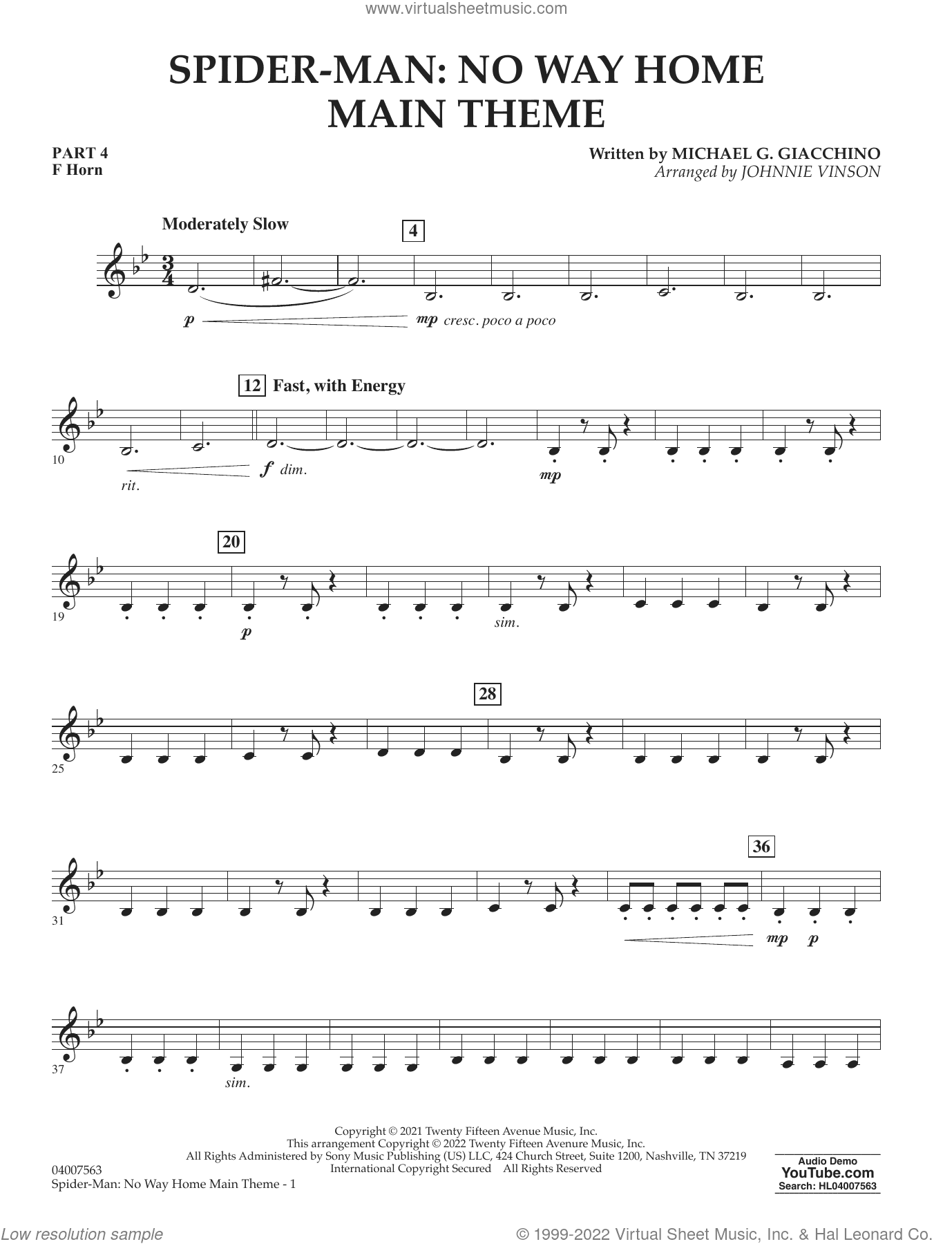 Spider-Man: No Way Home Main Theme (arr. Vinson)