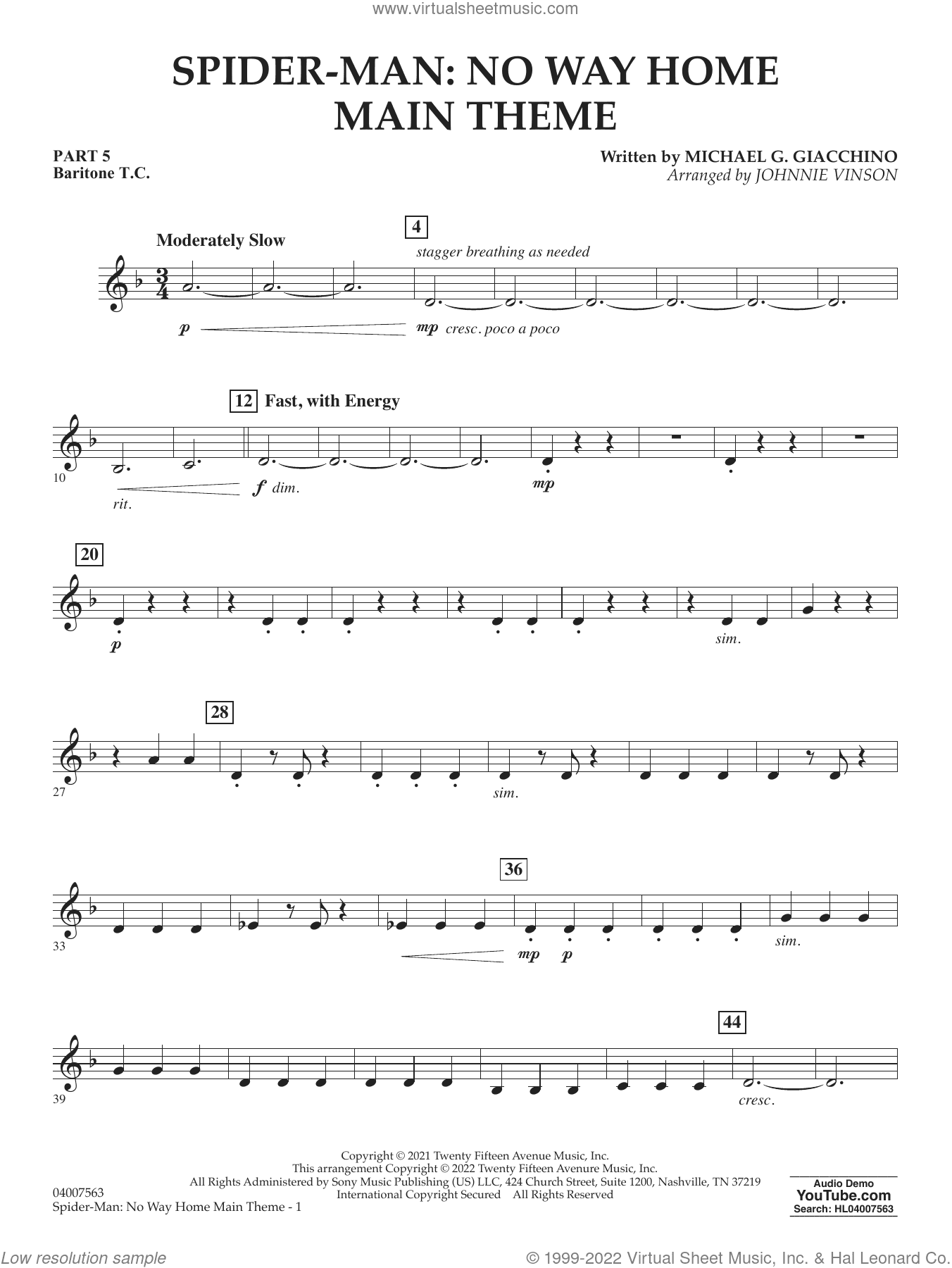 Spider-Man: No Way Home Main Theme (arr. Vinson)