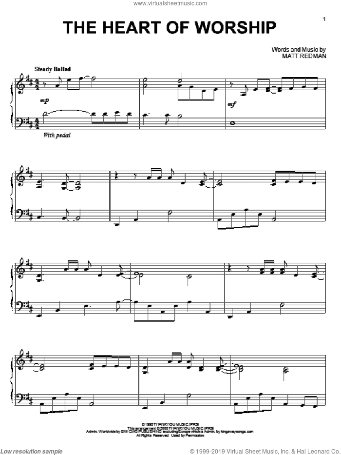 The Heart Of Worship, (intermediate)