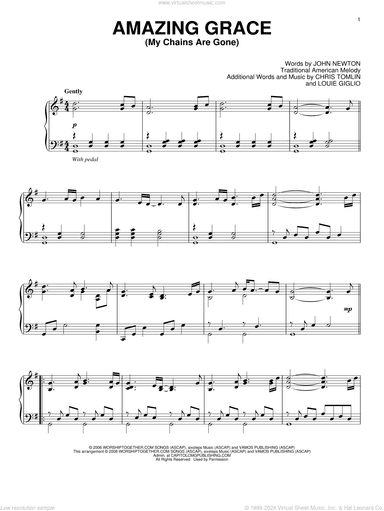 Amazing Grace (My Chains Are Gone), (intermediate)