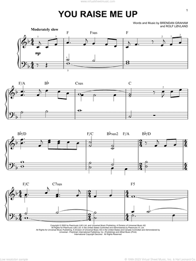 You Raise Me Up, (easy)