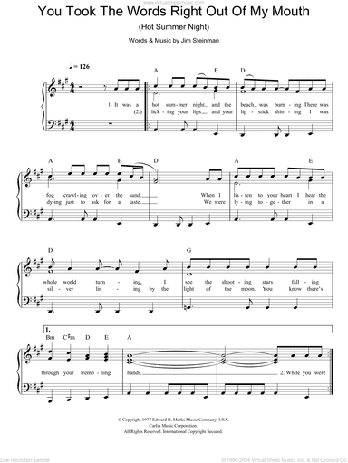 You Took The Words Right Out Of My Mouth (Hot Summer Night)