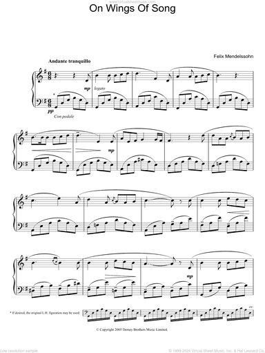 On Wings Of Song, (easy)