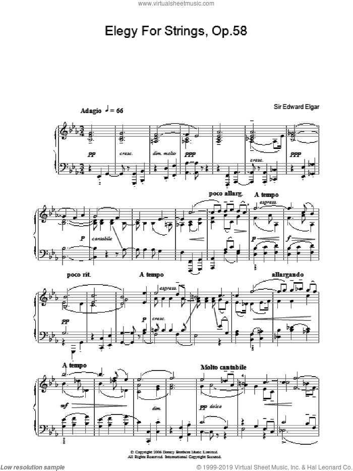 Elegy For Strings, Op.58