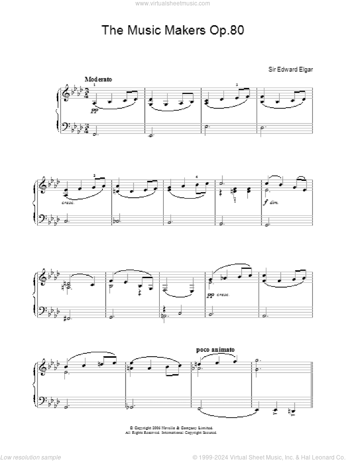 The Music Makers Op. 80, (easy)