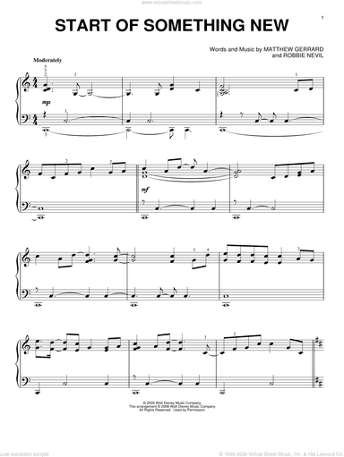Start Of Something New, (intermediate)
