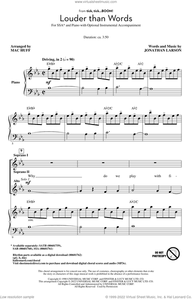 Louder Than Words (from tick, tick... BOOM!) (arr. Mac Huff)