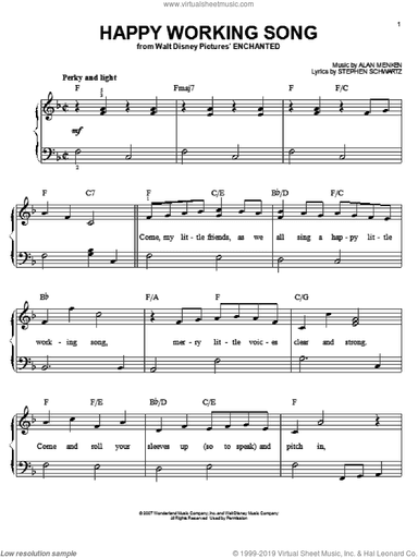 Happy Working Song (from Enchanted), (easy)