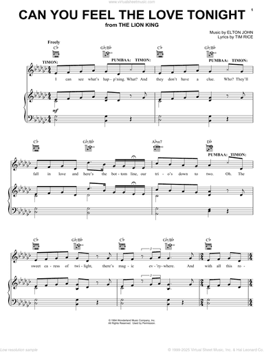 Can You Feel The Love Tonight (from The Lion King: Broadway Musical)