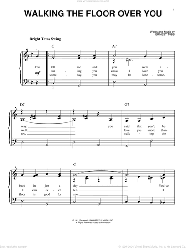 Walking The Floor Over You, (beginner)