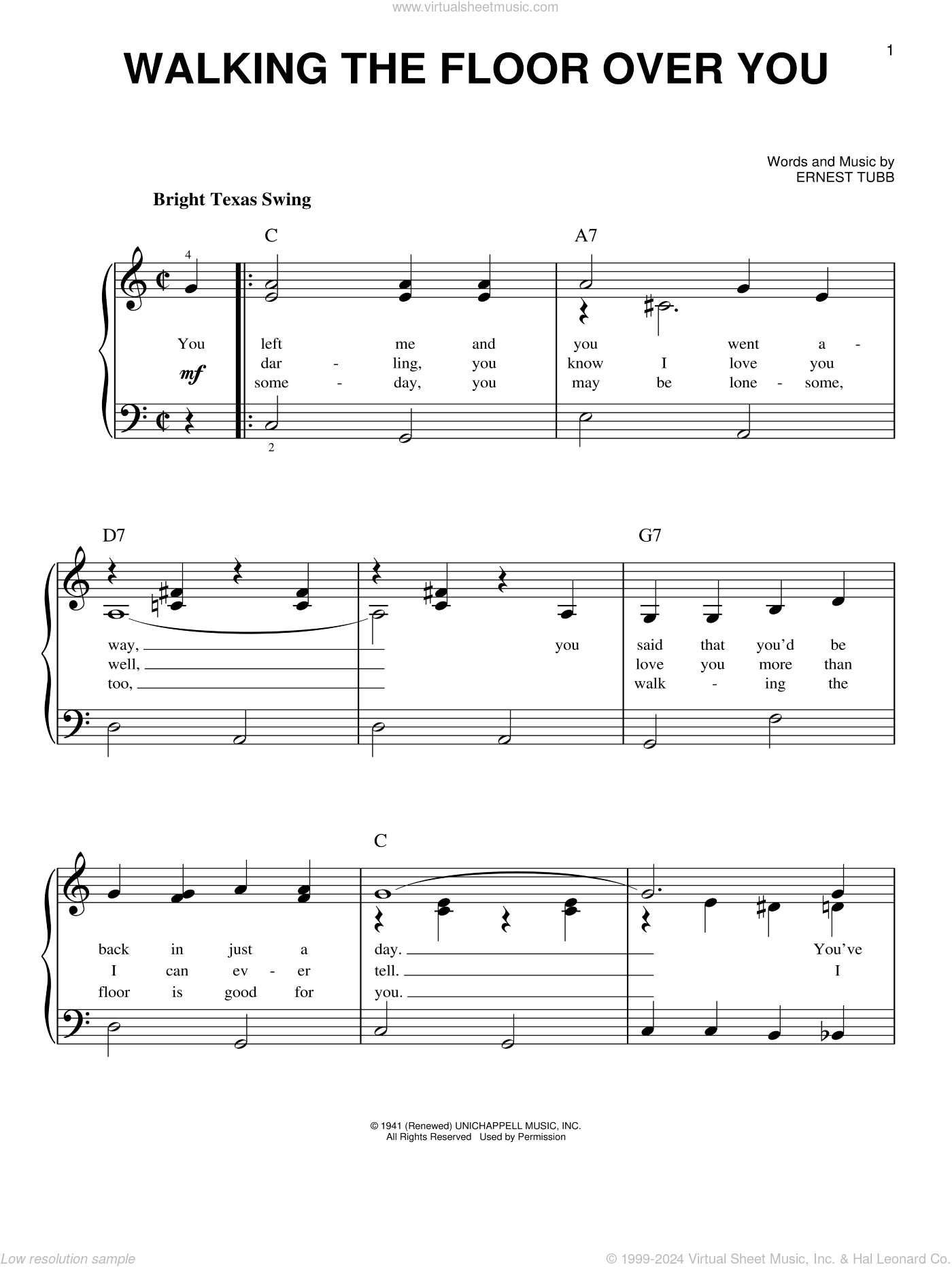 Walking The Floor Over You, (beginner)