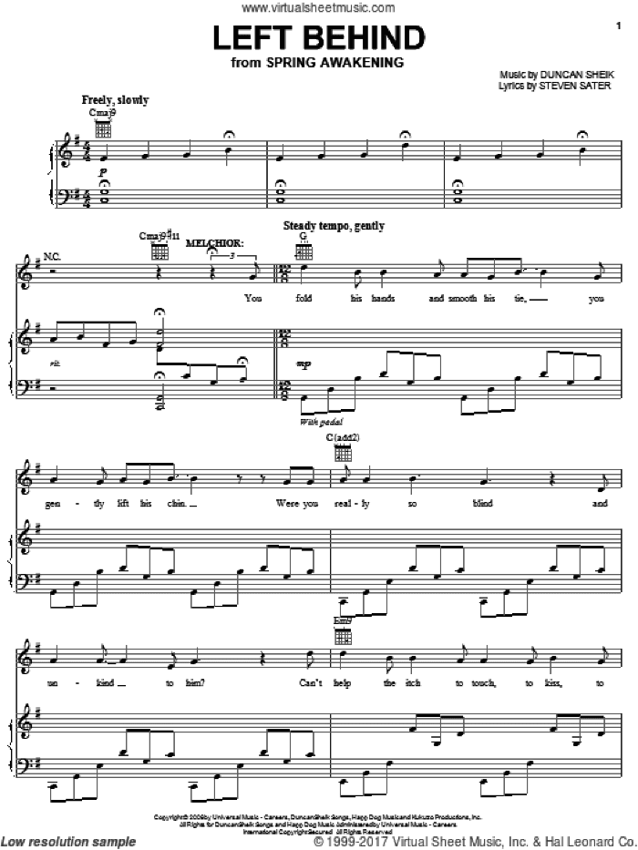 Selections from Spring Awakening (complete set of parts)