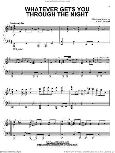 Whatever Gets You Through The Night, (intermediate)