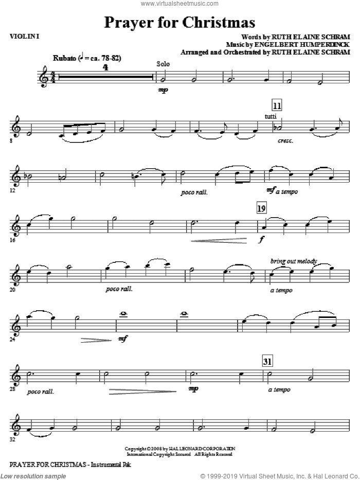 Prayer For Christmas (complete set of parts)