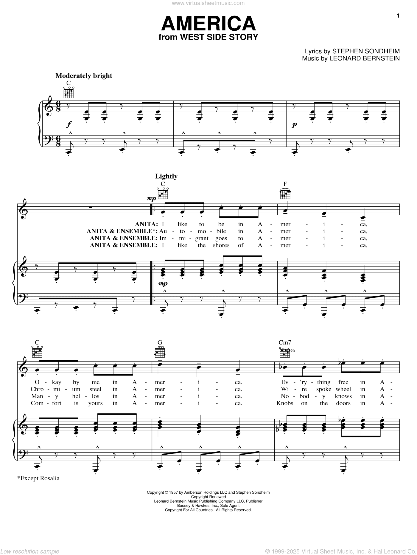America (from West Side Story)