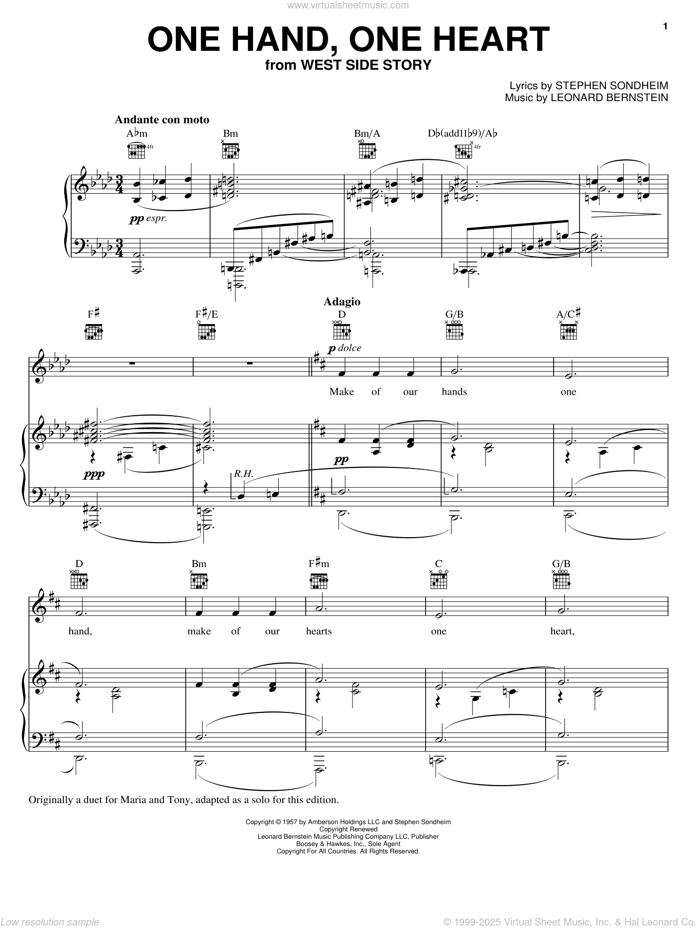 One Hand, One Heart (from West Side Story)