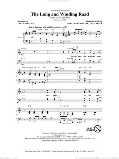 The Long And Winding Road (arr. Simon Foxley)