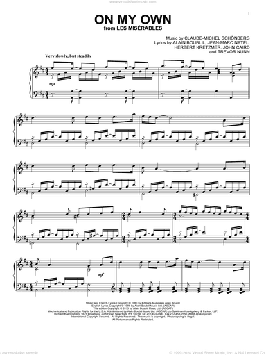 On My Own (from Les Miserables), (intermediate)