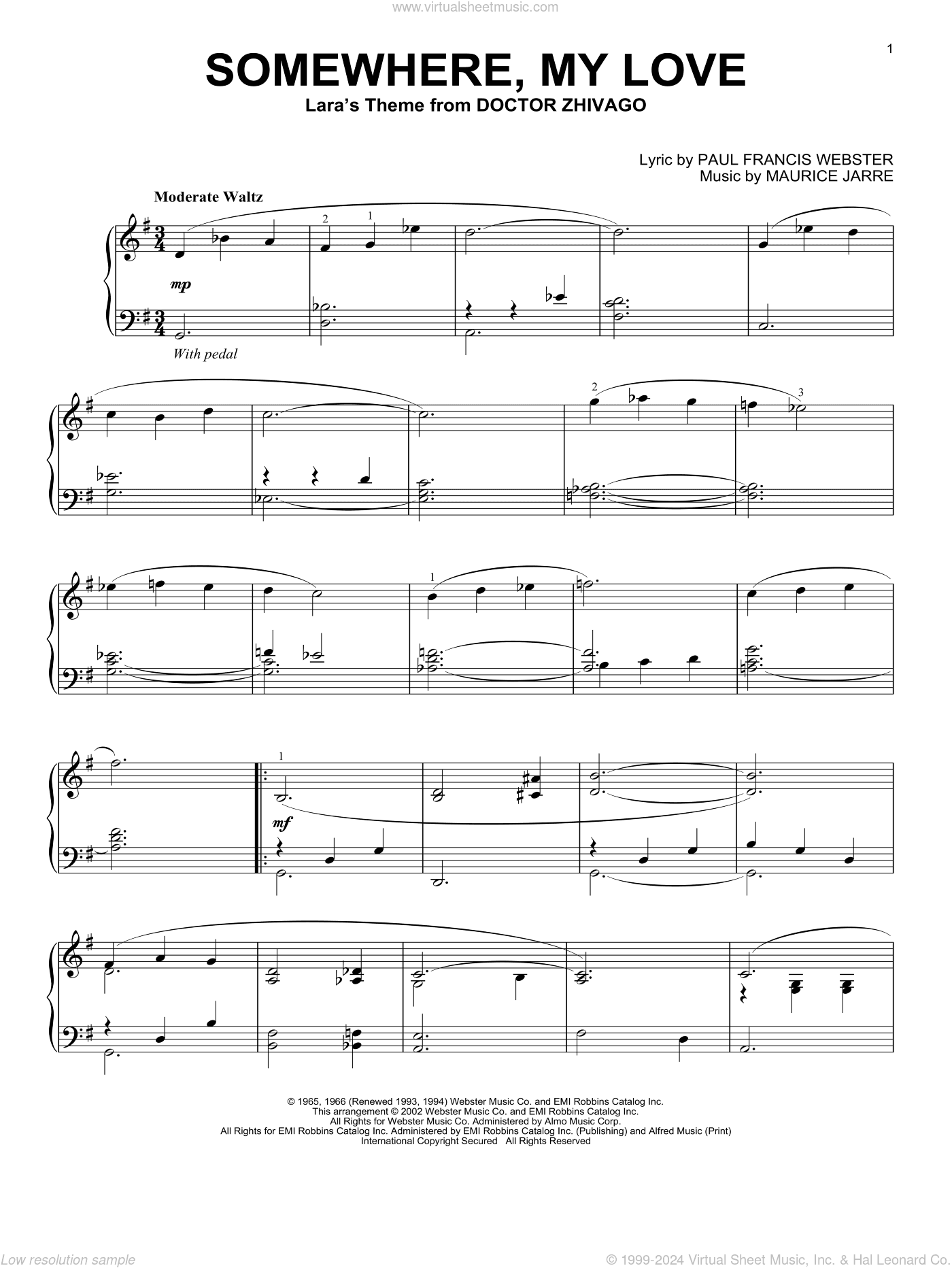 Somewhere, My Love (from Doctor Zhivago)