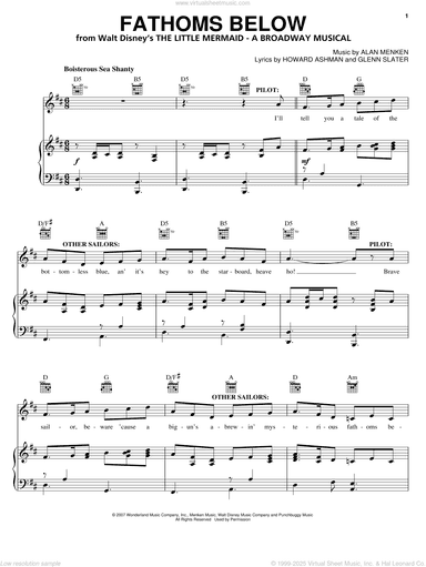 Fathoms Below (from The Little Mermaid: A Broadway Musical)