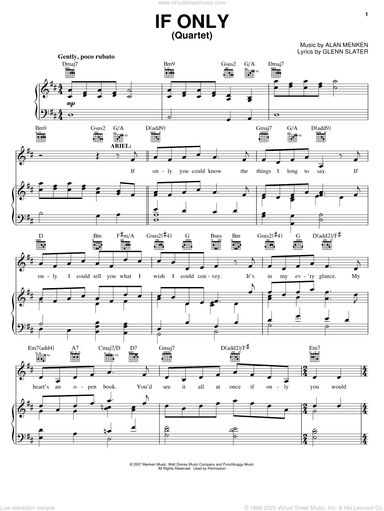 If Only (Quartet) (from The Little Mermaid: A Broadway Musical)