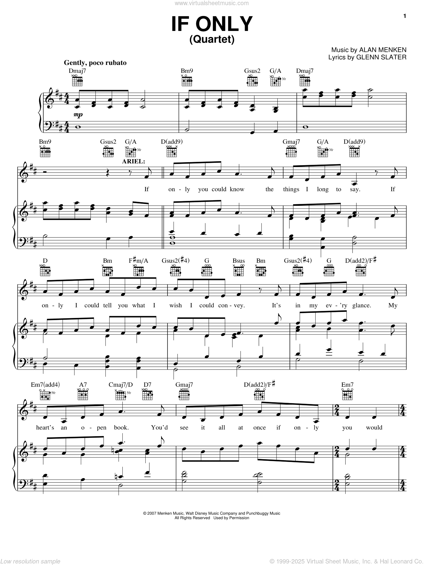If Only (Quartet) (from The Little Mermaid: A Broadway Musical)
