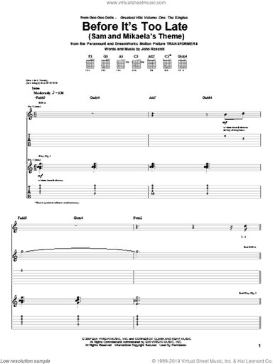 Before It's Too Late (Sam And Mikaela's Theme)