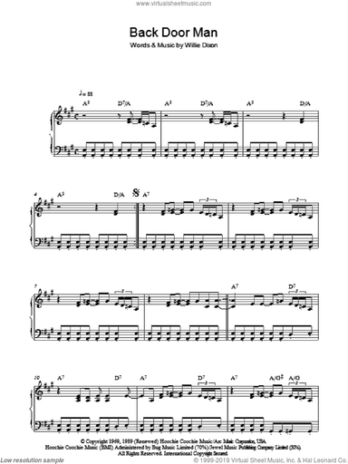 Back Door Man, (intermediate)