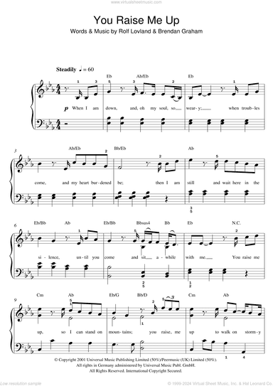You Raise Me Up, (easy)