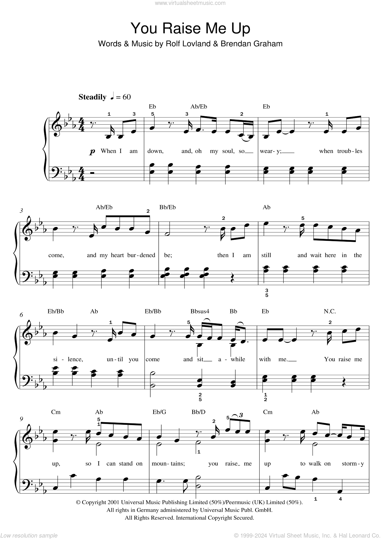 You Raise Me Up, (easy)