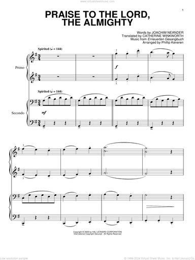 Praise To The Lord, The Almighty (arr. Phillip Keveren)