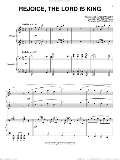 Rejoice, The Lord Is King (arr. Phillip Keveren)