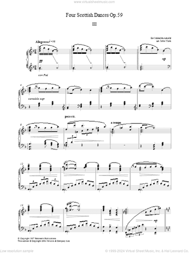 Four Scottish Dances Op.59, No.3, Allegretto