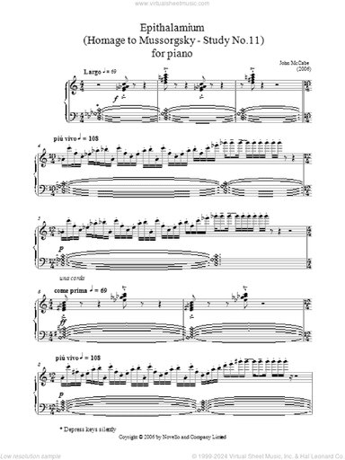 Epithalamium (Homage To Mussorgsky - Study No.11) For Piano