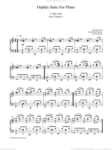 Orphee Suite For Piano, I. The Cafe, Act I, Scene 1
