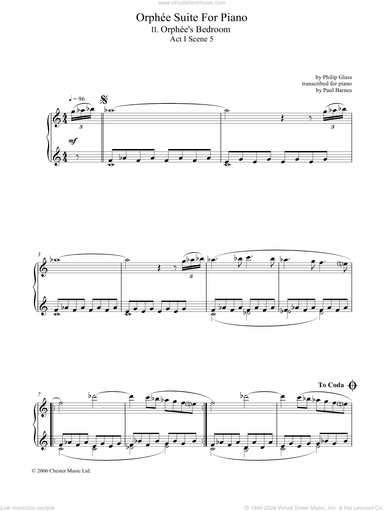 Orphee Suite For Piano, II. Orphee's Bedroom, Act I, Scene 5