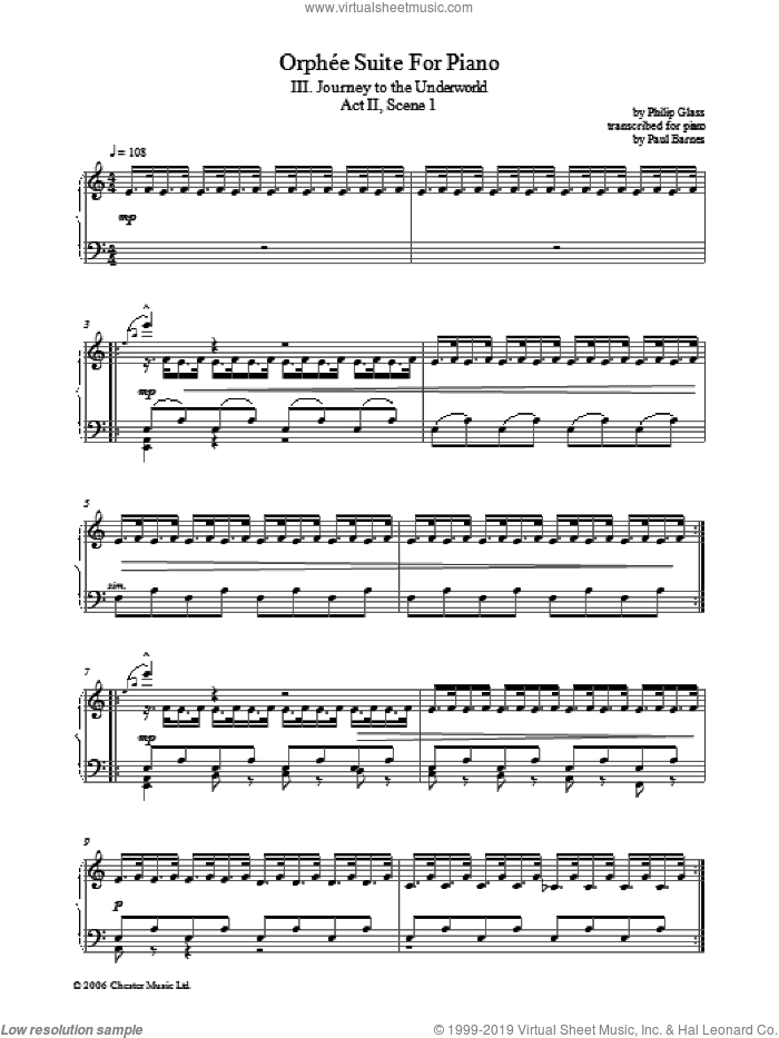Orphee Suite For Piano, III. Journey To The Underworld, Act II, Scene 1