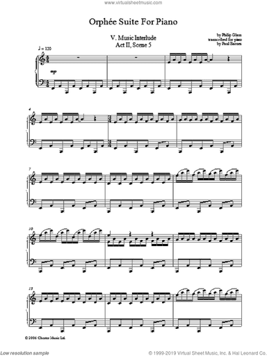 Orphee Suite For Piano, V. Music Interlude, Act II, Scene 5
