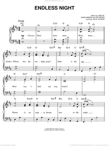 Endless Night (from The Lion King: Broadway Musical)
