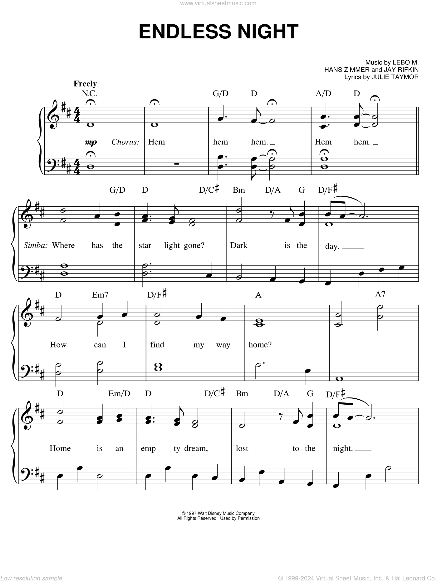 Endless Night (from The Lion King: Broadway Musical)