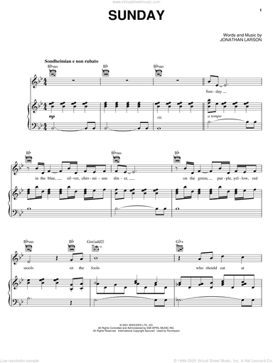 Sunday (from tick, tick... BOOM!)