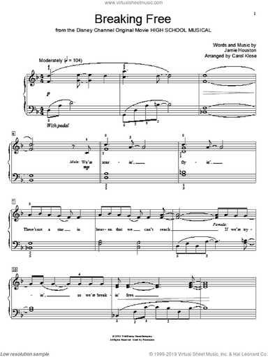 Breaking Free (from High School Musical) (arr. Carol Klose)
