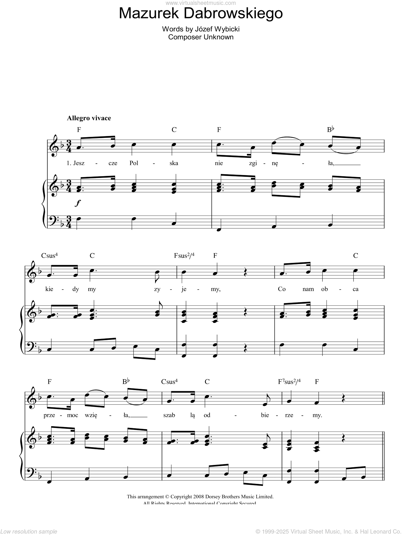 Mazurek Dabrowskiego (Polish National Anthem)