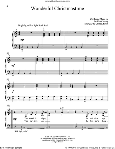 Wonderful Christmastime, (beginner)