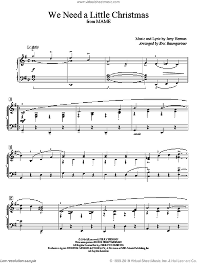We Need A Little Christmas, (beginner)