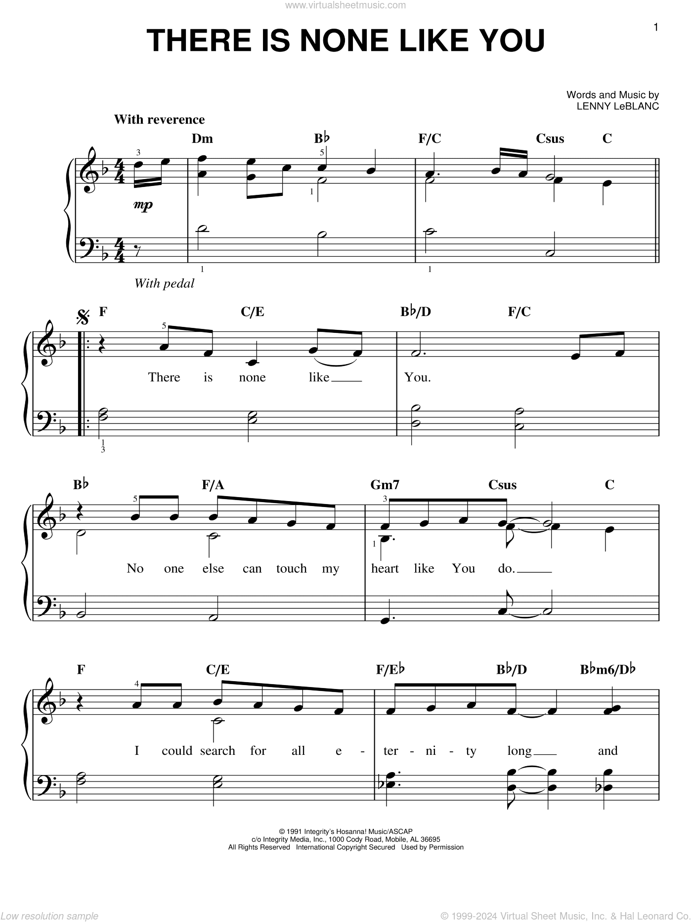 There Is None Like You, (easy)