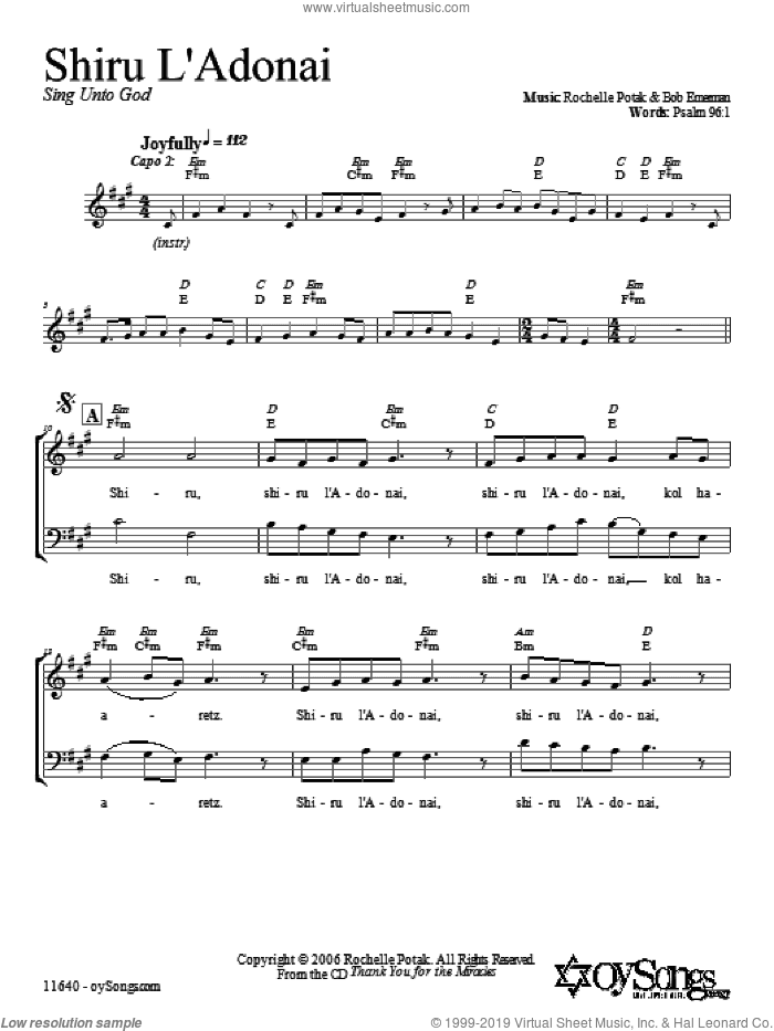 Shiru L'Adonai