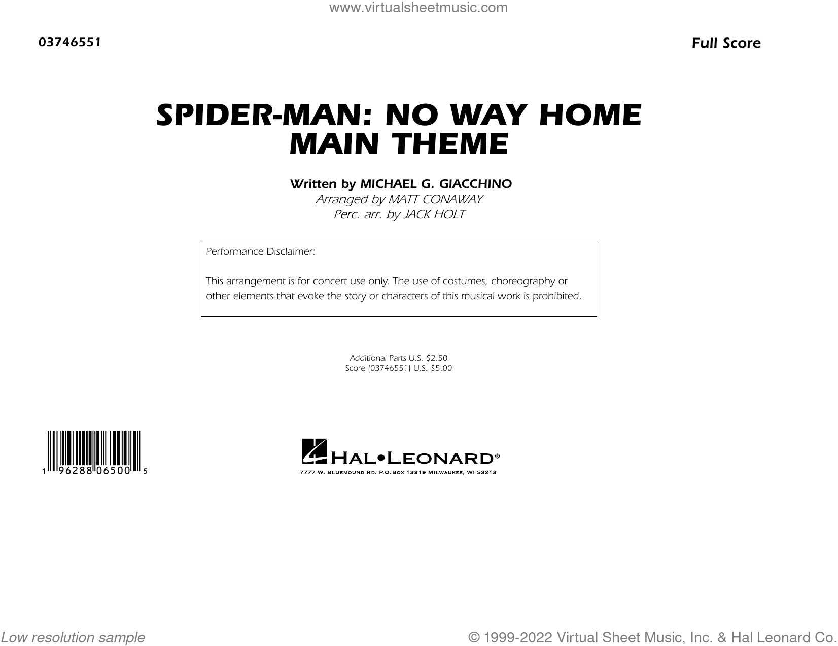 Spider-Man: No Way Home Main Theme (arr. Matt Conaway)