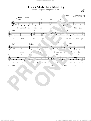 Hinei Mah Tov Medley (Behold How Good And Pleasant It Is)
